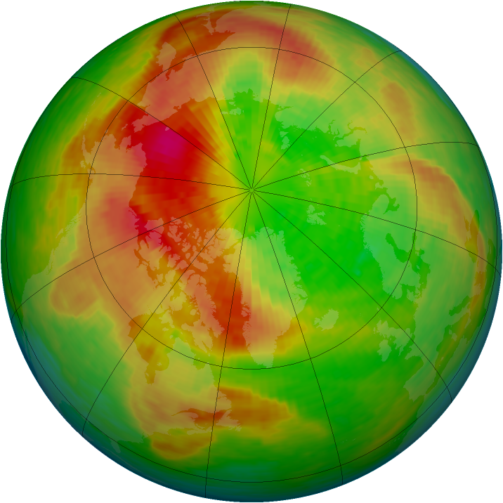 Arctic ozone map for 19 March 1994